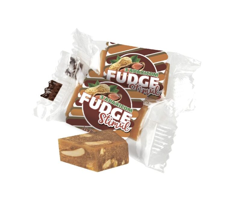Цукерка «FUDGE STIMUL» з арахісом в етикетці